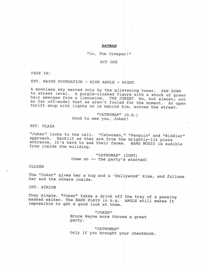 BTAS Batman: The Animated Series - The One and Only Gun Story Script 01 (First Draft) - Page 02