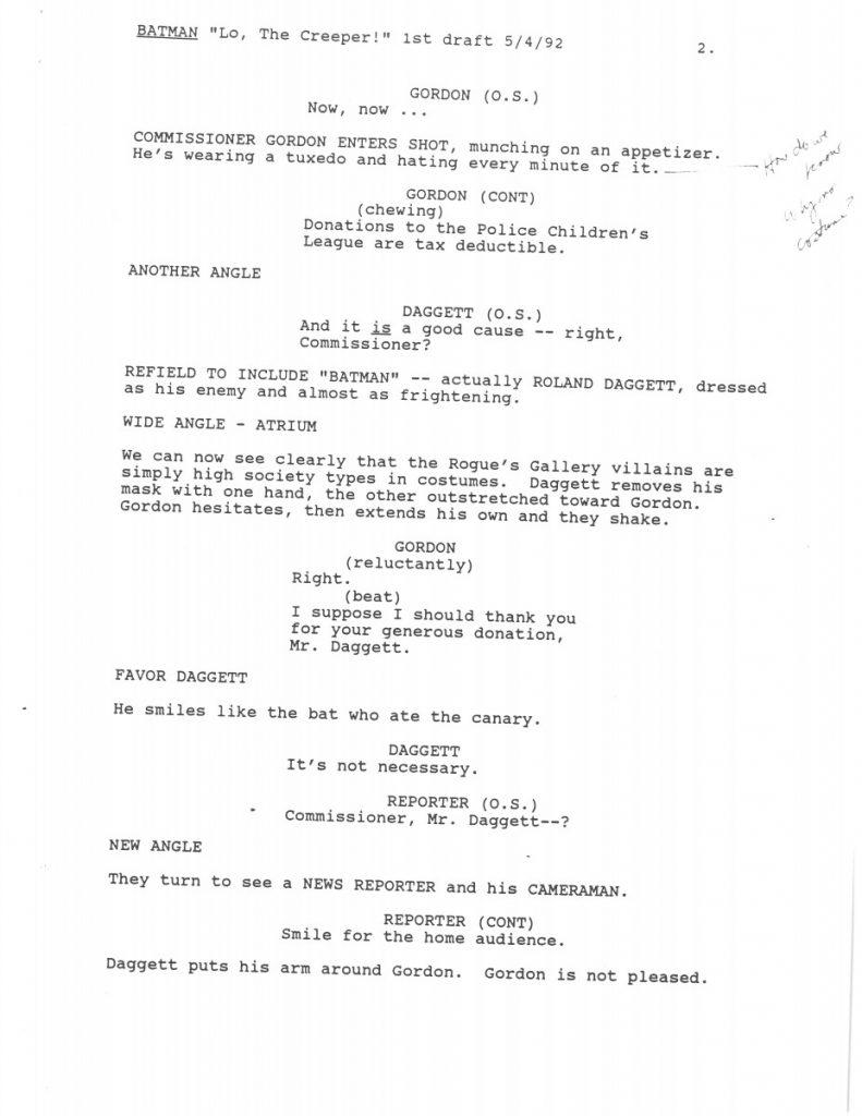 BTAS Batman: The Animated Series - The One and Only Gun Story Script 01 (First Draft) - Page 03
