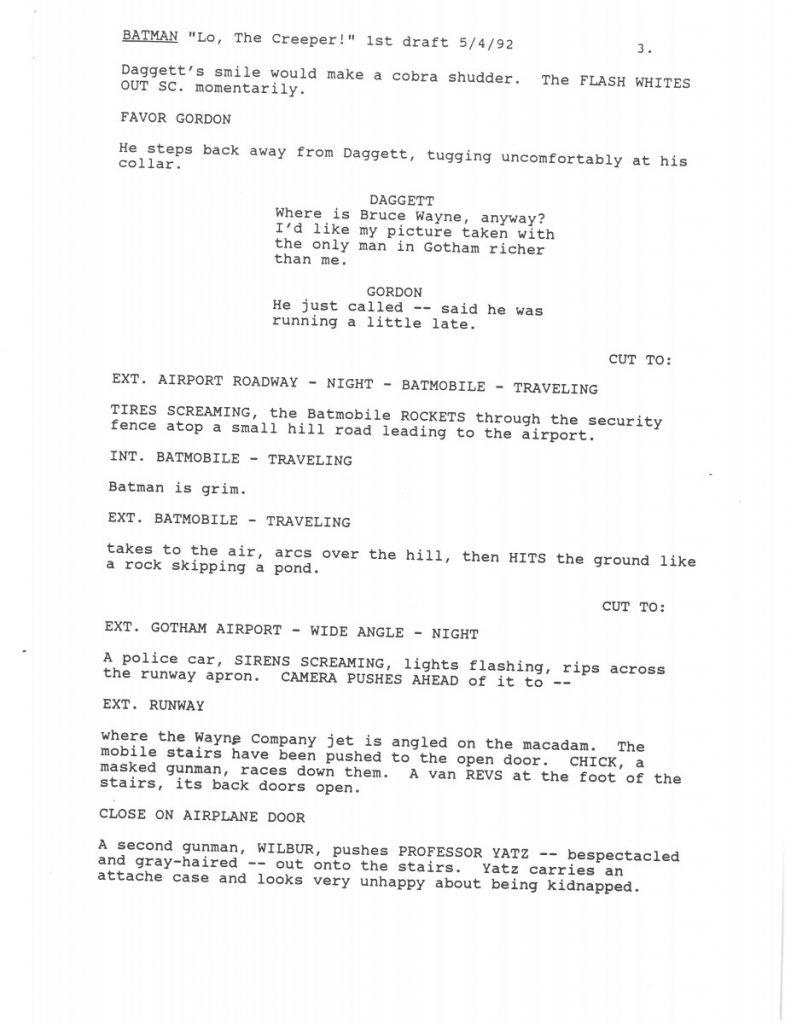 BTAS Batman: The Animated Series - The One and Only Gun Story Script 01 (First Draft) - Page 04