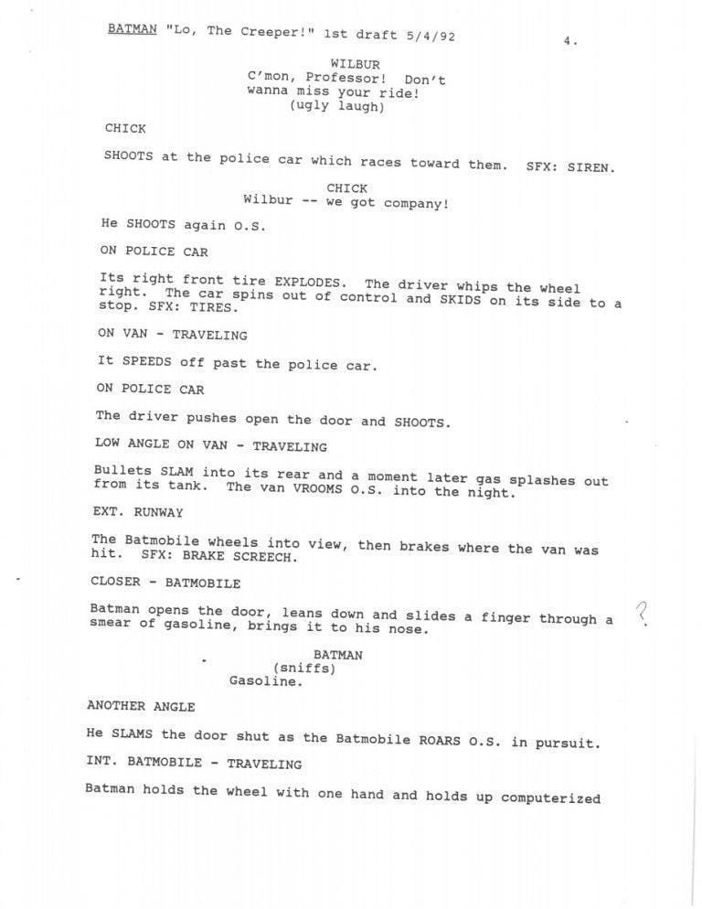 Batman: The Animated Series - Extras - Lo, The Creeper! Script (First ...