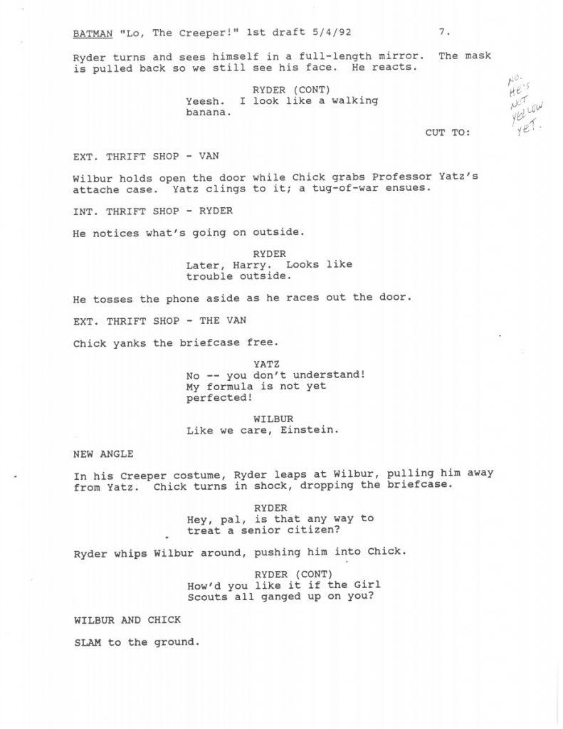 BTAS Batman: The Animated Series - The One and Only Gun Story Script 01 (First Draft) - Page 08
