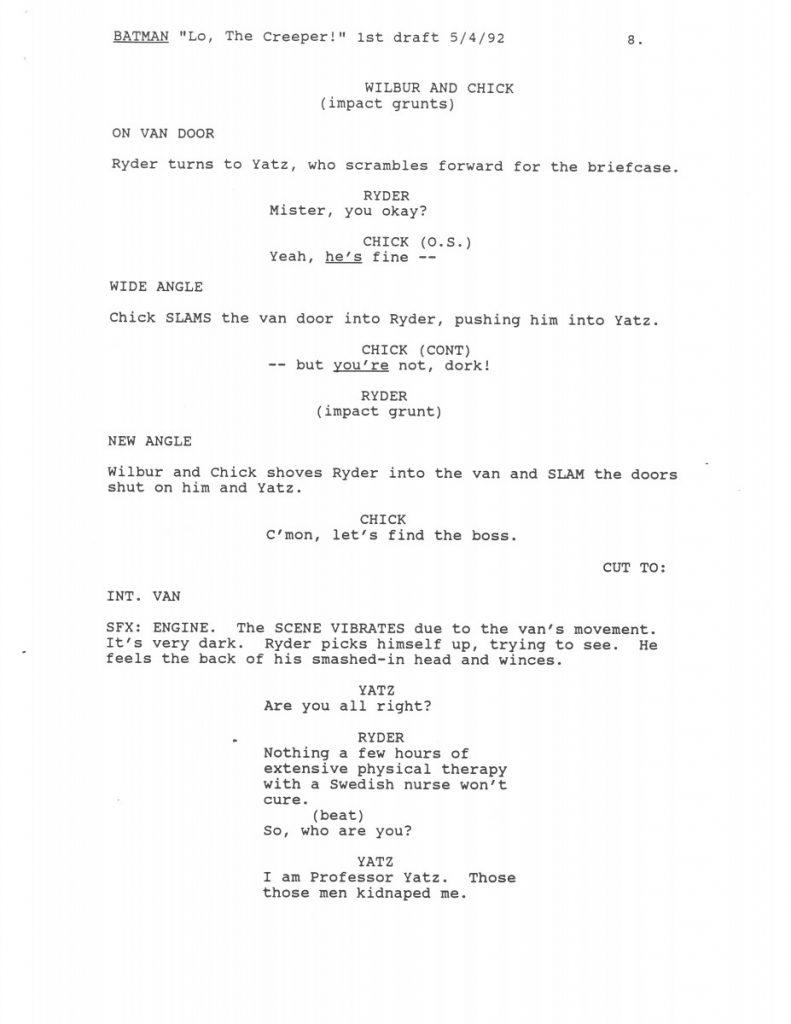 BTAS Batman: The Animated Series - The One and Only Gun Story Script 01 (First Draft) - Page 09