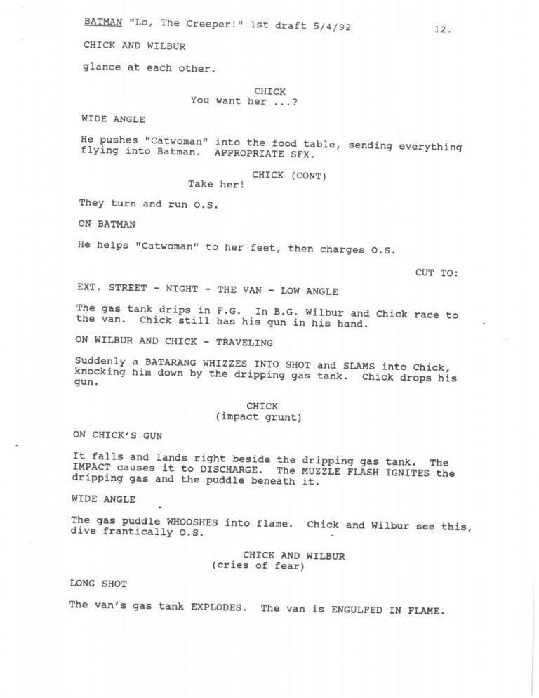 Batman: The Animated Series - Extras - Lo, The Creeper! Script (First ...