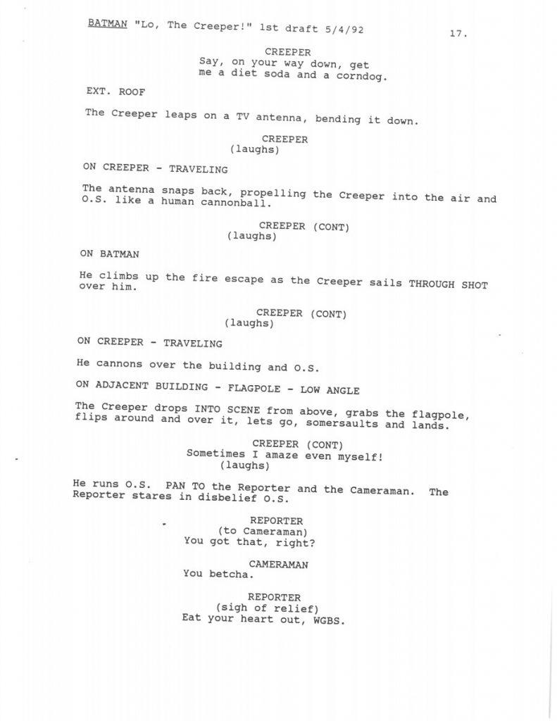 BTAS Batman: The Animated Series - Extras - Lo, The Creeper! Script (First Draft) - Page 18