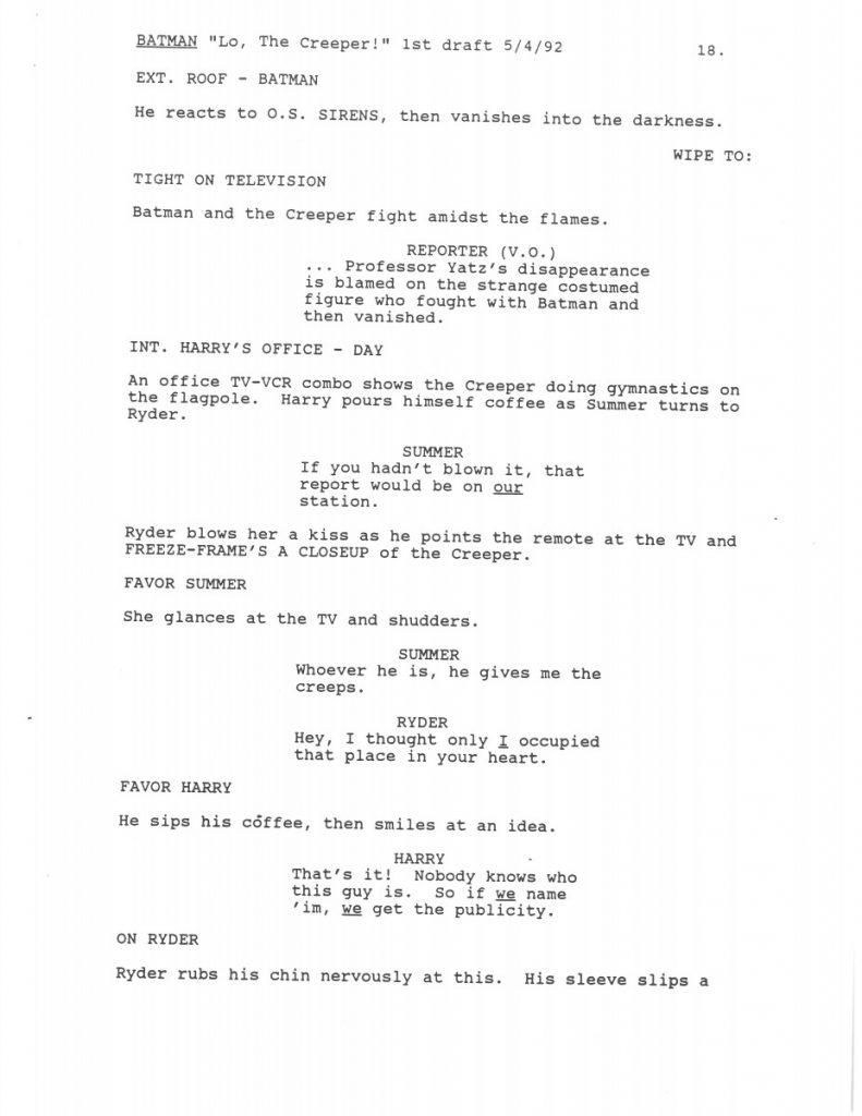 BTAS Batman: The Animated Series - Extras - Lo, The Creeper! Script (First Draft) - Page 19