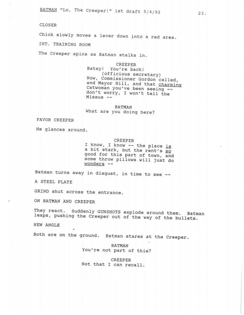 BTAS Batman: The Animated Series - Extras - Lo, The Creeper! Script (First Draft) - Page 24