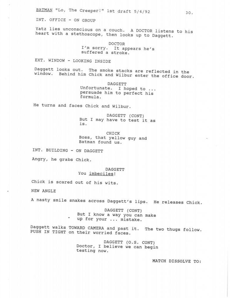 BTAS Batman: The Animated Series - Extras - Lo, The Creeper! Script(First Draft) - Page 31