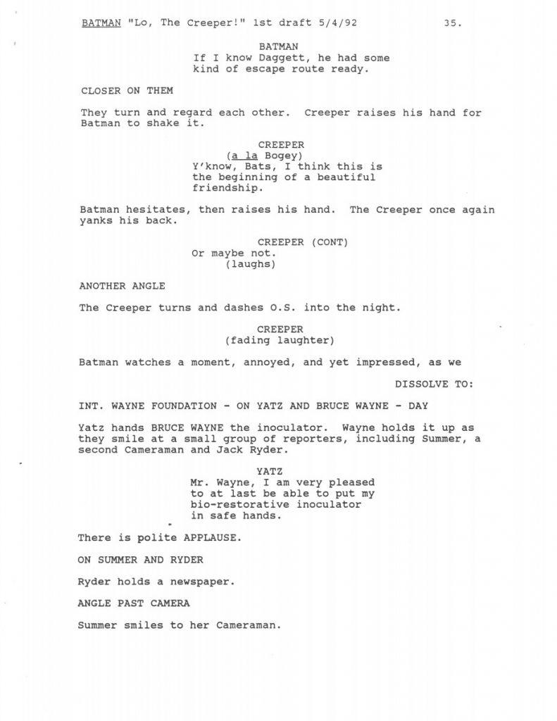 BTAS Batman: The Animated Series - Extras - Lo, The Creeper! Script (First Draft) - Page 36