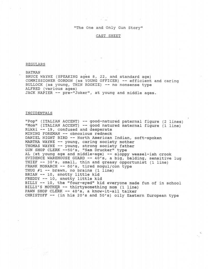 BTAS Batman: The Animated Series - The One and Only Gun Story Script 01 (First Draft) - Page 02