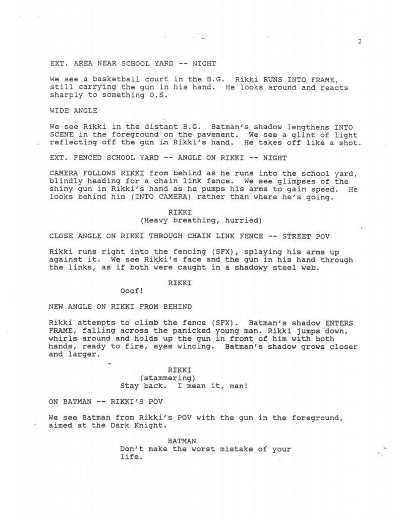 BTAS Batman: The Animated Series - The One and Only Gun Story Script 01 (First Draft) - Page 04