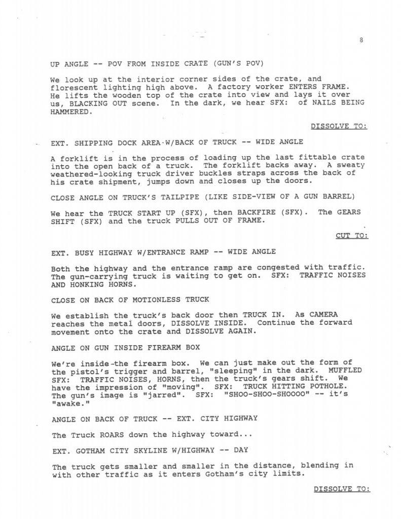 BTAS Batman: The Animated Series - The One and Only Gun Story Script 01 (First Draft) - Page 10